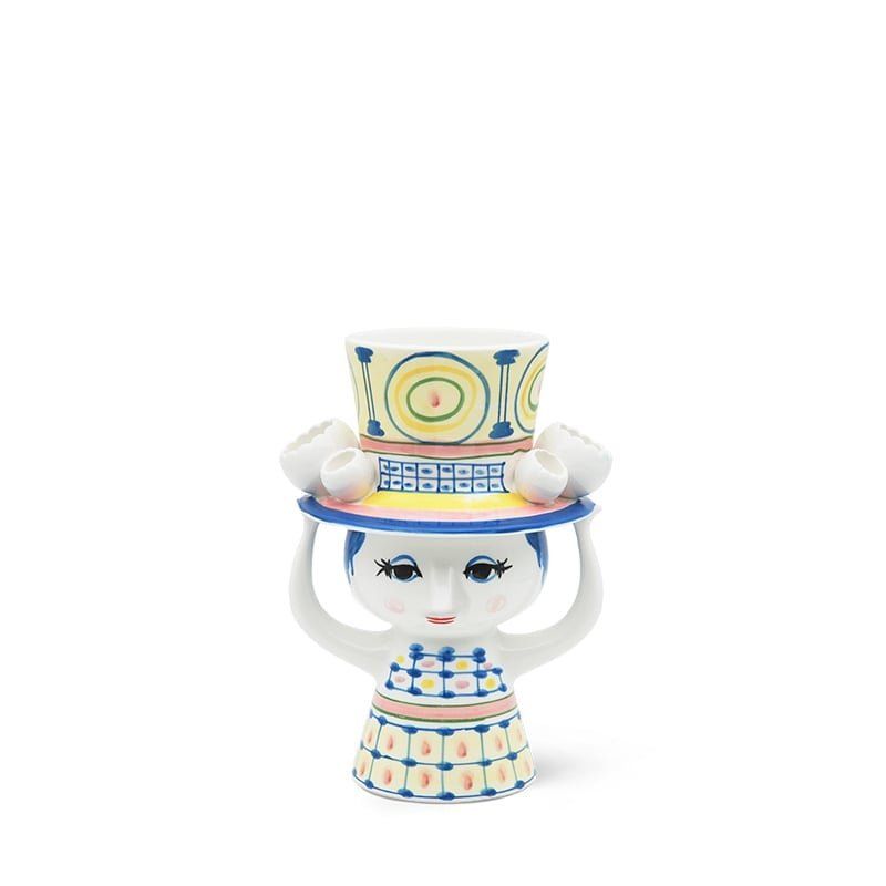 Bjørn Wiinblad - Lady with hat Vase 20,5 cm Blue