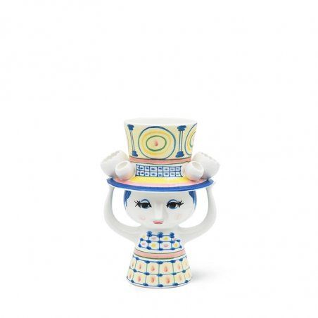 Bjørn Wiinblad - Lady with hat Vase 20,5 cm Blue
