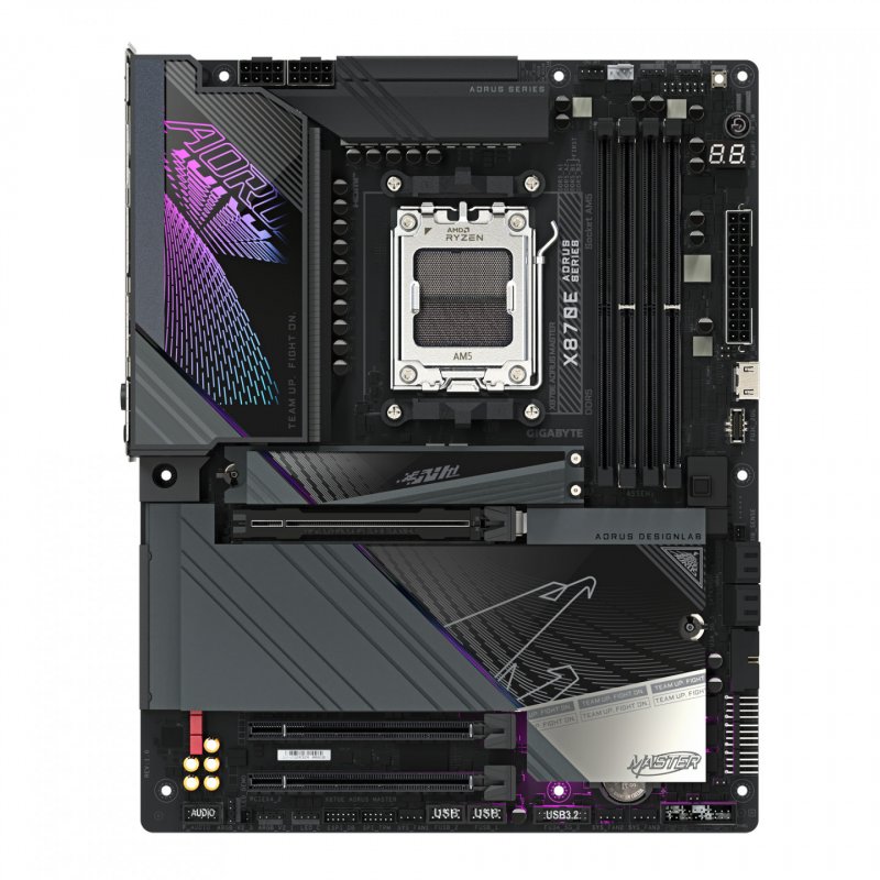GIGABYTE X870E AORUS MASTER Motherboard - Supports AMD Ryzen 9000 CPUs, 16 2 2 Phases Digital VRM, up to 8200MHz DDR5