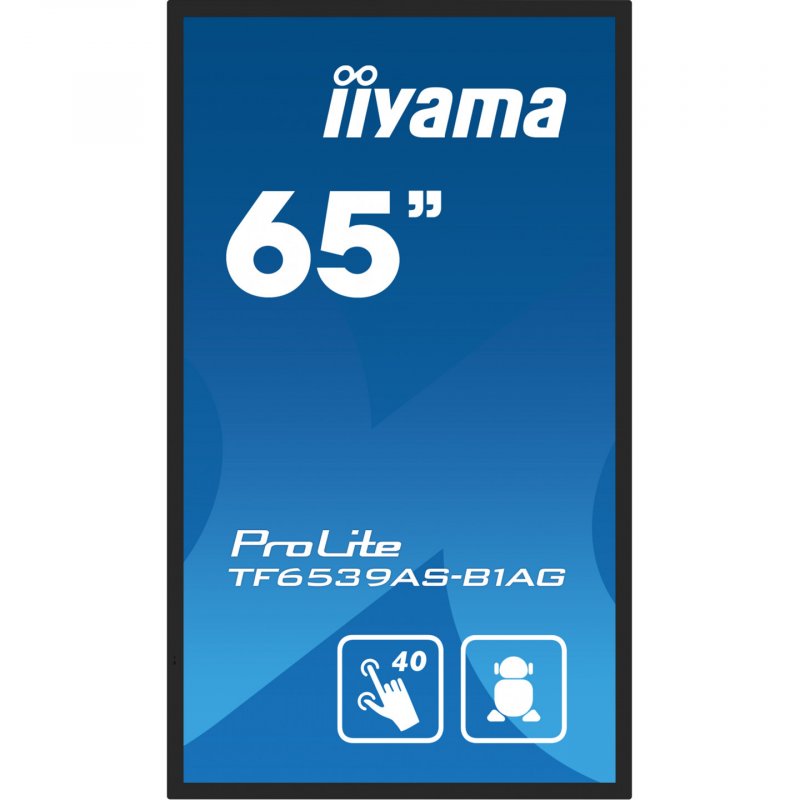 iiyama TF6539AS-B1AG Signage Display Digital signage flat panel 163.8 cm (64.5") LED 500 cd/m² 4K Ultra HD Black