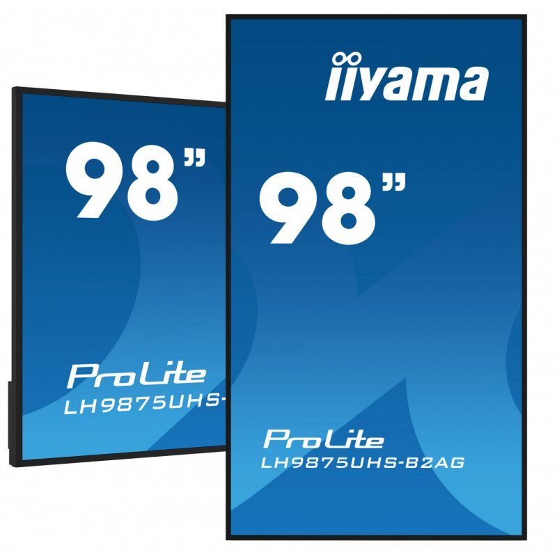 iiyama LH9875UHS-B2AG affichage de messages Écran plat de signalisation numérique 2,48 m (97.5") LED Wifi 500 cd/m²