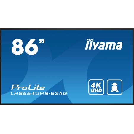 iiyama LH8664UHS-B2AG Signage Display Digital signage flat panel 2.18 m (86") Wi-Fi 500 cd/m² 4K Ultra HD Black