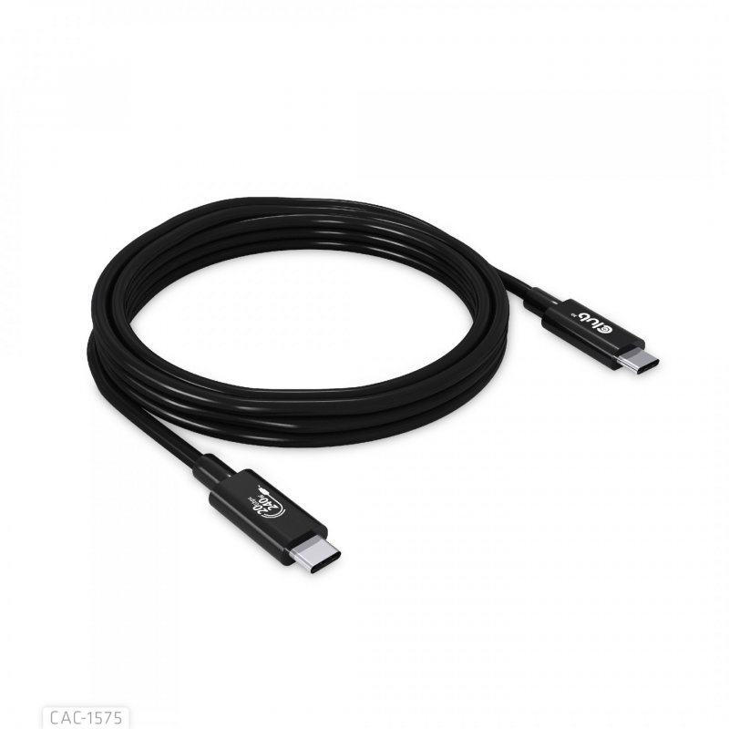 CLUB3D USB4 Gen2x2 Type-C Bi-Directional Cable 4K60Hz, Data 20Gbps, PD 240W(48V/5A) EPR M/M 2m