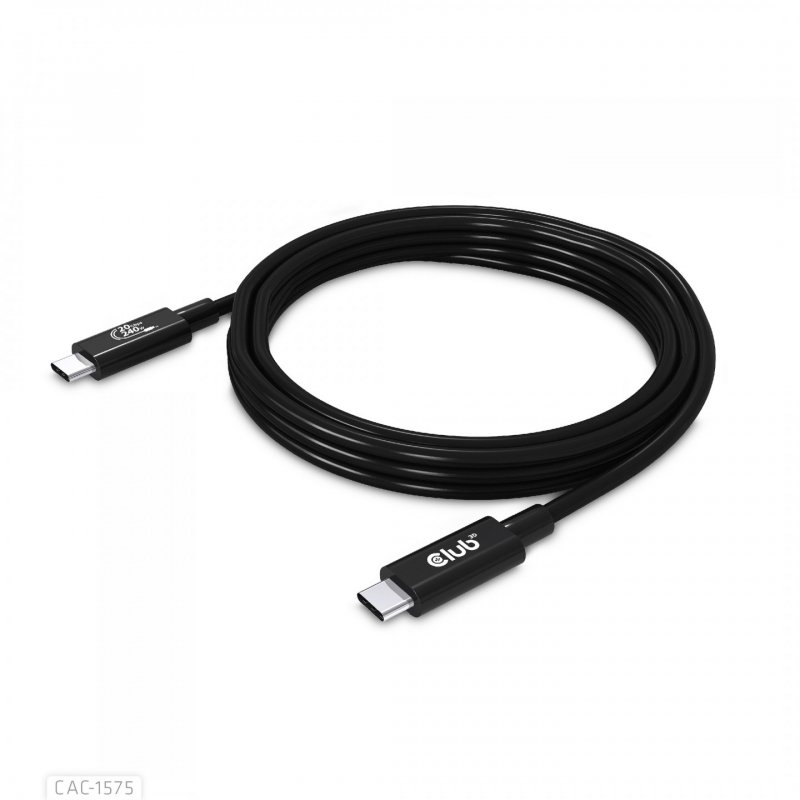 Club 3D USB4 Gen2x2 Typ-C USB-IF Zertifiziertes Kabel 4K60Hz, Daten 20Gbps, PD 240W EPR St./St. 2m