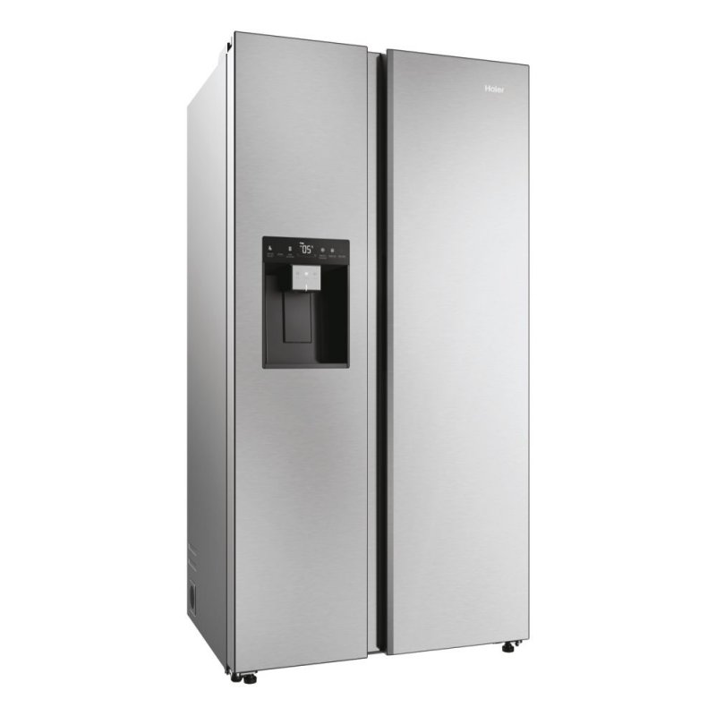 Haier SBS 90 Serie 5 HSW59F18EIMM side-by-side refrigerator Freestanding 601 L E Platinum, Stainless steel