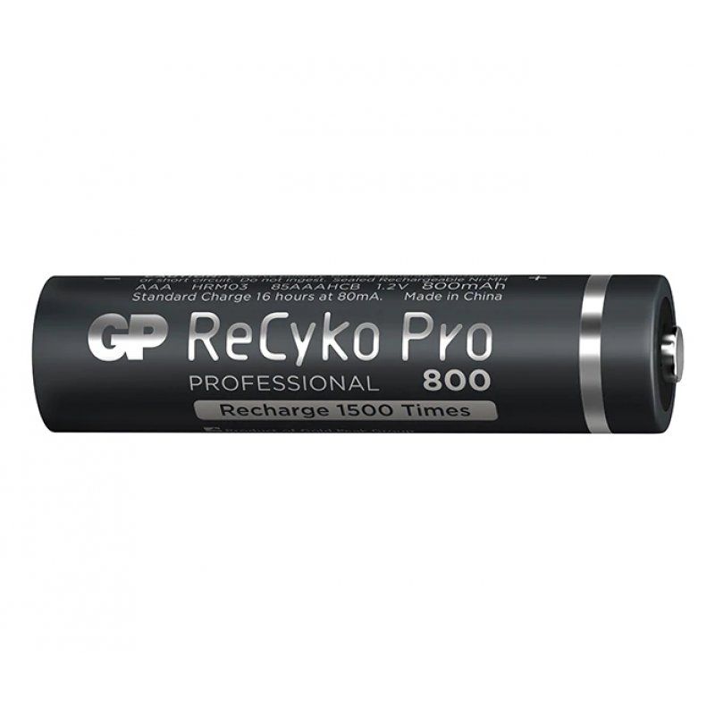 PILA RECARGABLE GP AAA SIN DESCARGA 800mAh (4 UD)