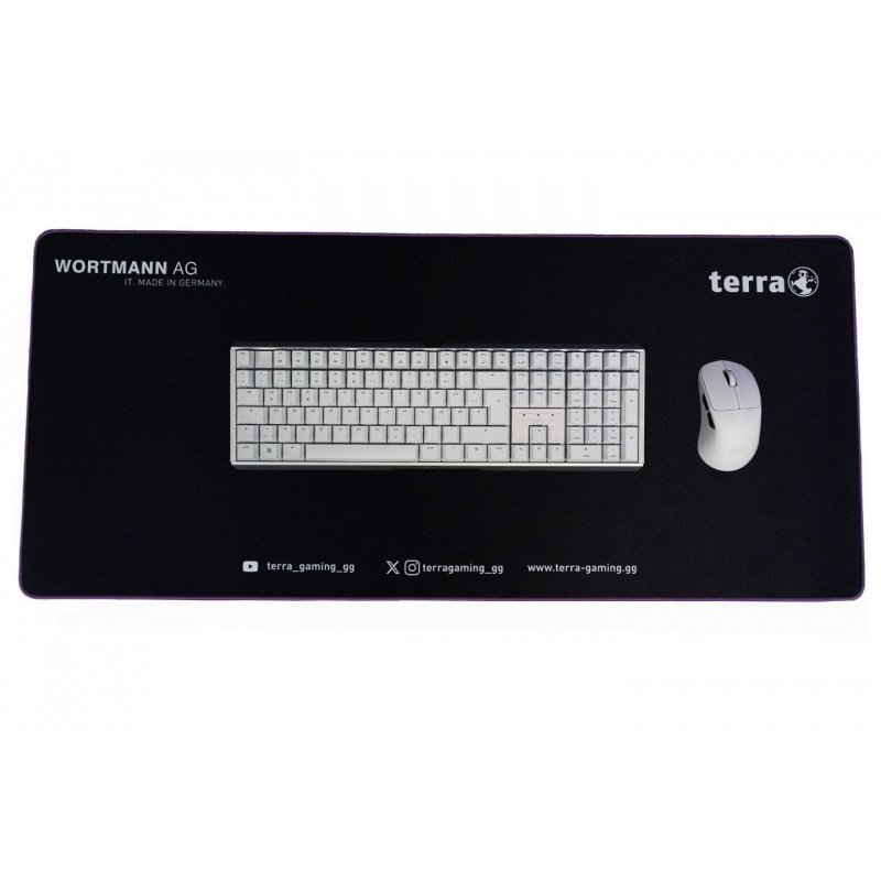 TERRA Mousepad XXL NEON Gaming black/purple lila Umkettelung, 900 x 400 x 3 mm