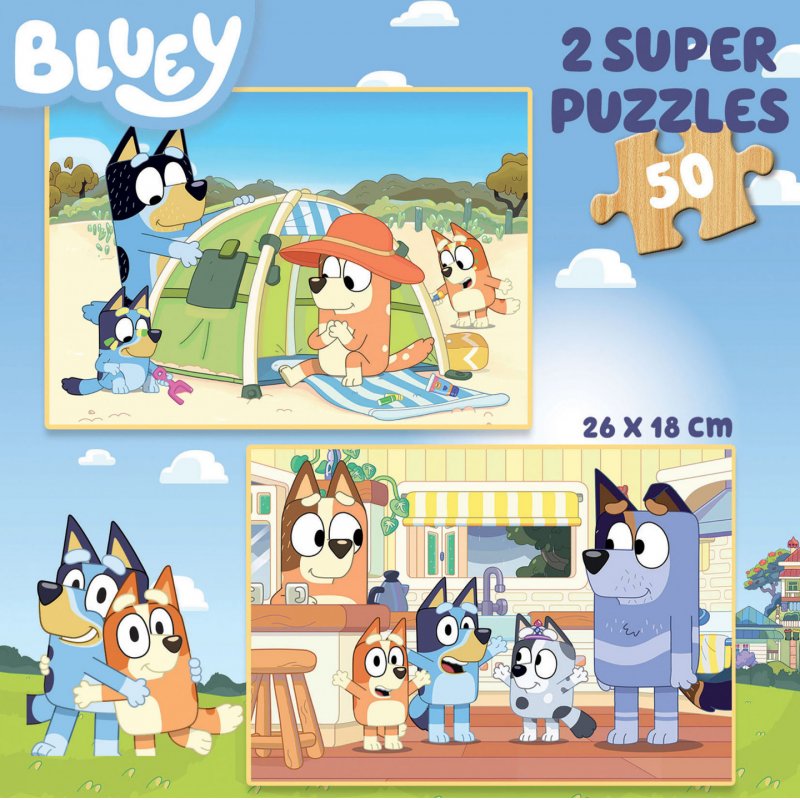 Educa - Bluey 2 X 50 puzzle Wood (80-19408)