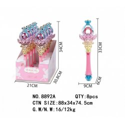 Sea&Sun - Flashing Magic Stick w. Light & Music 8pcs Display (8892A)