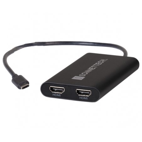 Sonnet USBC-DHDMI câble vidéo et adaptateur USB Type-A 2 x HDMI Noir