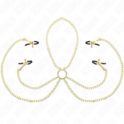 KINK - 4 NIPPLE AND CLIT CLAMPS ADJUSTABLE GOLD