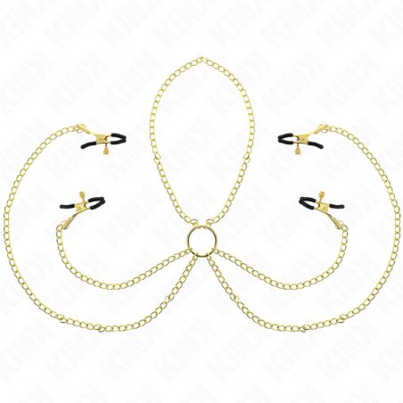KINK - 4 NIPPLE AND CLIT CLAMPS ADJUSTABLE GOLD