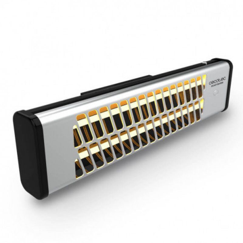 Cecotec 05323 appareil de chauffage Intérieure Noir, Acier inoxydable 1200 W Chauffage d'appoint électrique à quartz