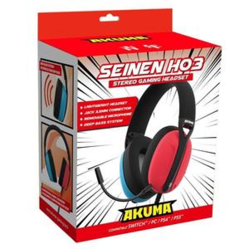 CASQUE GAMING FILAIRE SEINEN H03 POUR SWITCH ROUGE/BLEU