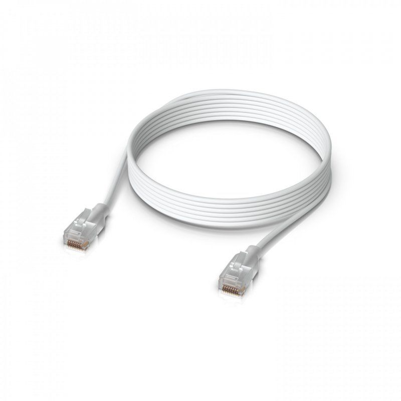 Ubiquiti UACC-Cable-Patch-EL-3M-W câble de réseau Translucide, Blanc Cat6