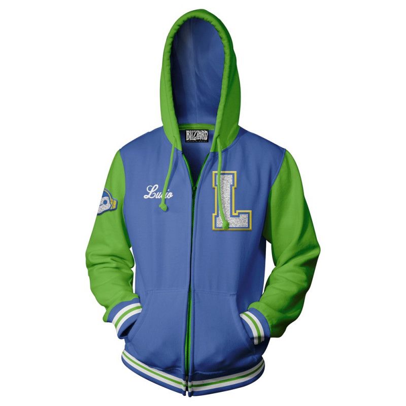 OVERWATCH - Varsity LUCIO Zip-up Hoodies (S)