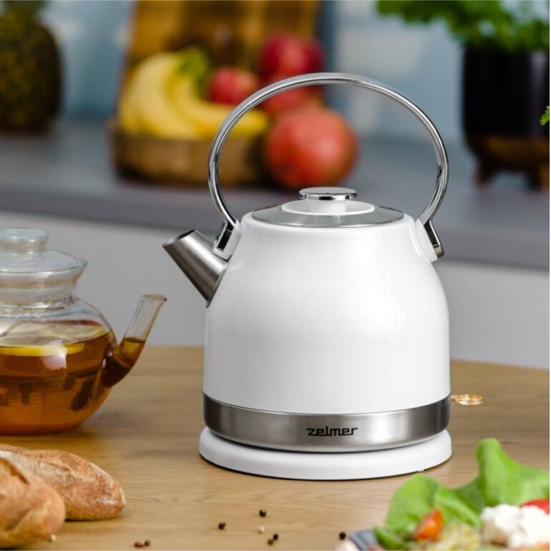 Zelmer ZCK7940 electric kettle 1.5 L 2200 W Stainless steel White