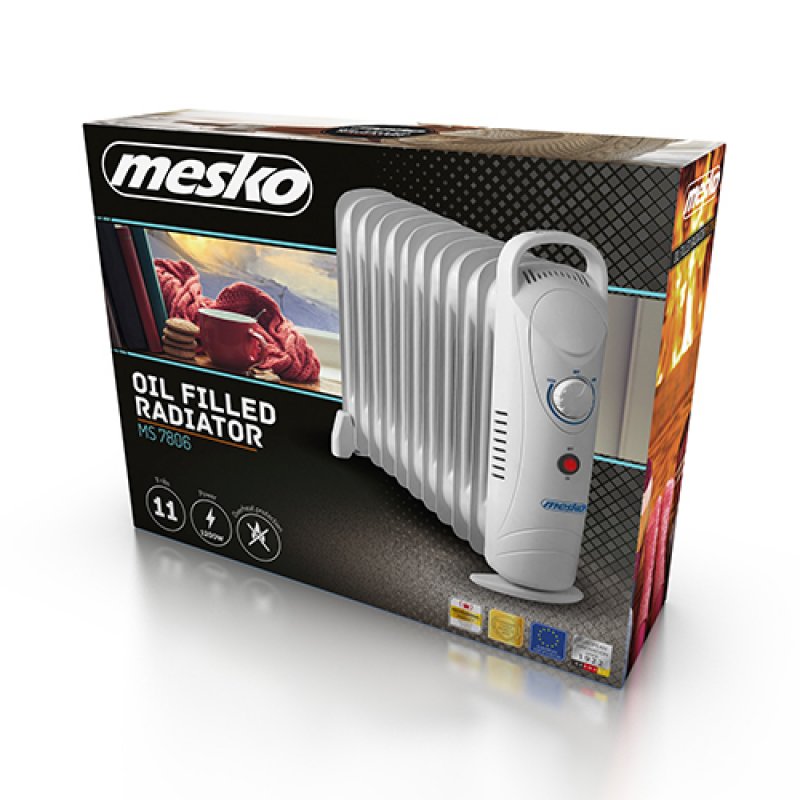 Mesko MS 7806 electric space heater Oil electric space heater Indoor White 1200 W