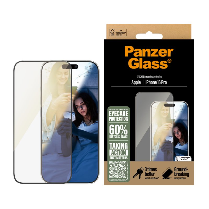 PanzerGlass - EyeCare Screen Protection - iPhone 16 Pro - Ultra Wide Fit