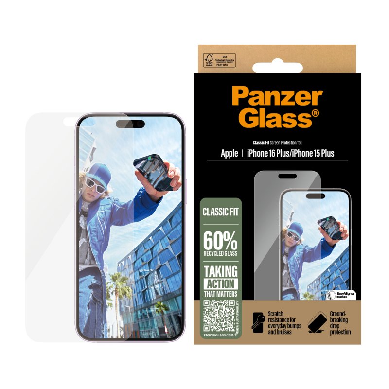 PanzerGlass - Screen Protector - iPhone 16 Plus - Classic Fit