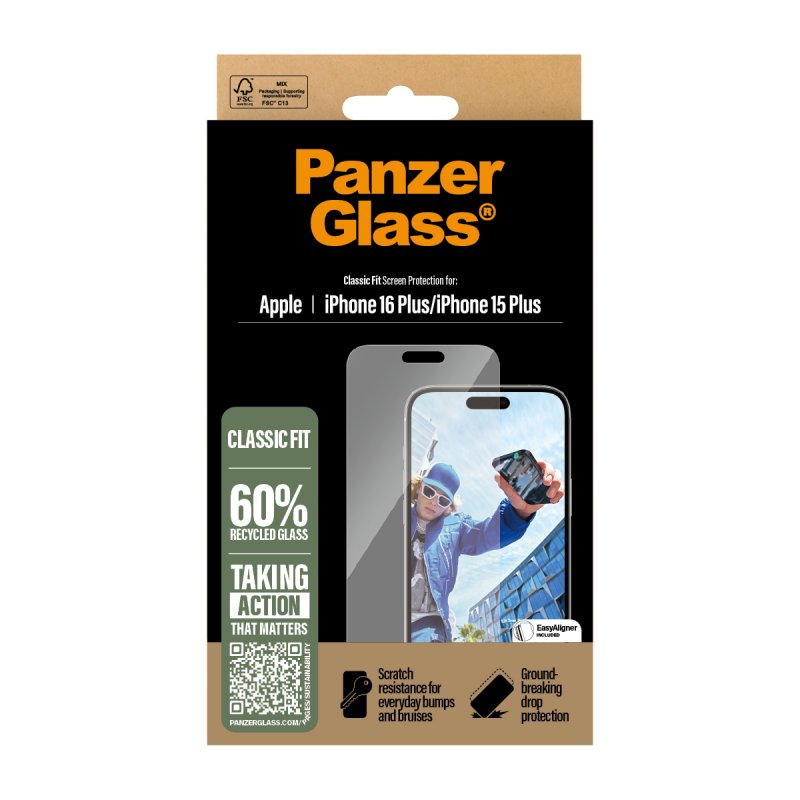 PanzerGlass - Screen Protector - iPhone 16 Plus - Classic Fit
