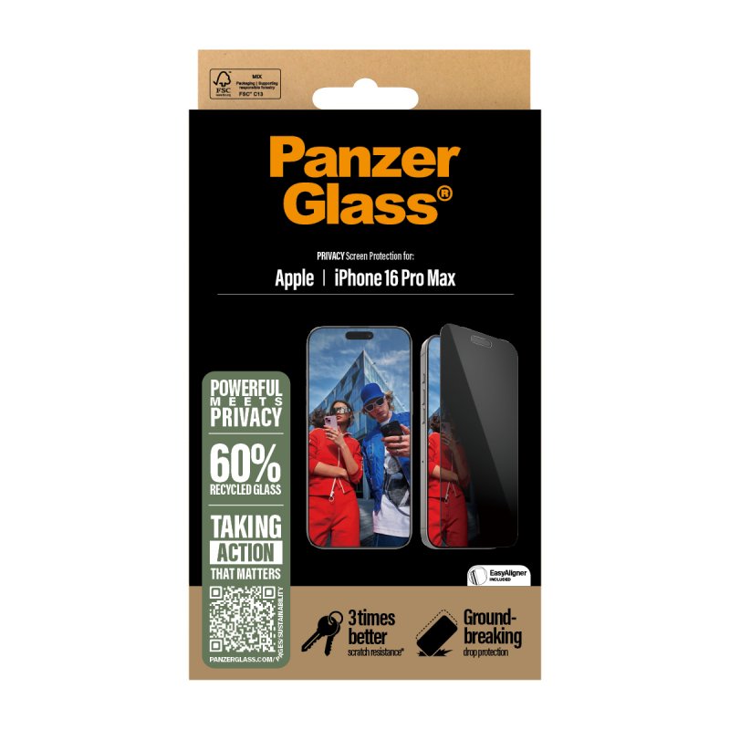 PanzerGlass - Screen Protection Privacy - iPhone 16 Pro Max - Ultra Wide Fit