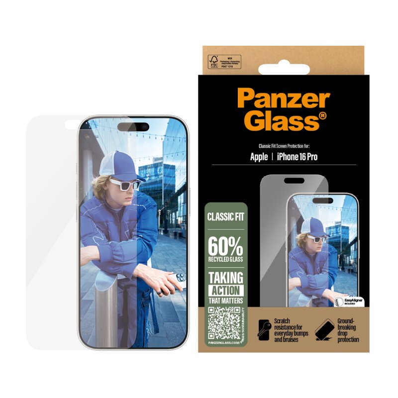PanzerGlass - Screen Protector - iPhone 16 Pro - Classic Fit