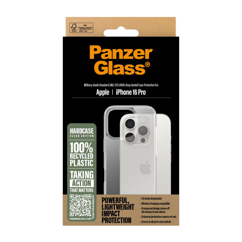 PanzerGlass - HardCase - iPhone 16 Pro - Transparent