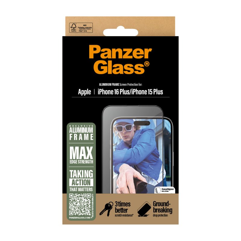 PanzerGlass PG Scrn Alu Frame iPhone 16 6.7Inch UWF
