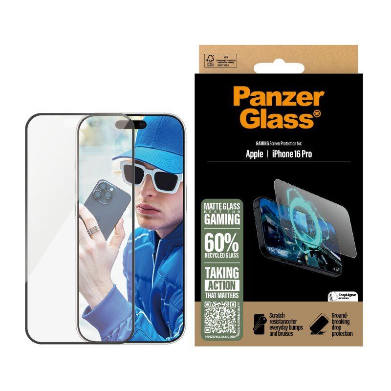 PanzerGlass Gaming Screen Protector iPhone 16 Pro | Ultra-Wide Fit