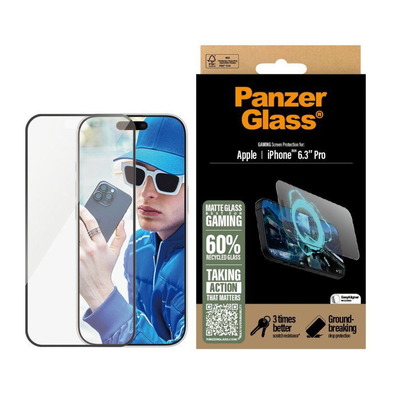 PanzerGlass Gaming Screen Protector iPhone 16 Pro | Ultra-Wide Fit