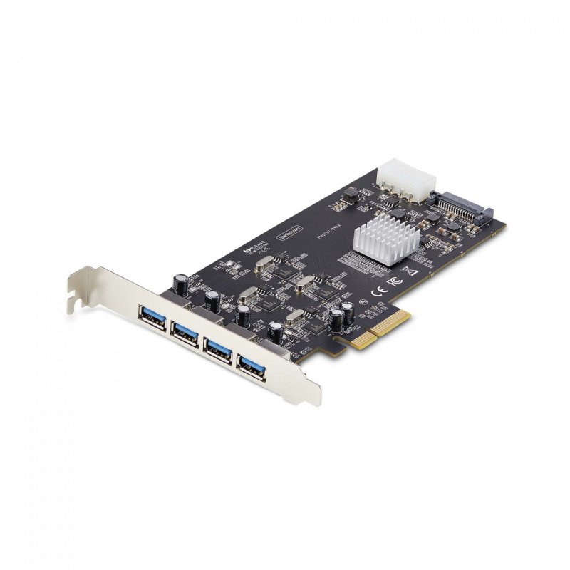 StarTech.com Carte PCIe USB à 4 Ports, USB 3.2 5Gbps, Carte d'Extension PCI Express avec 4 Contrôleurs USB