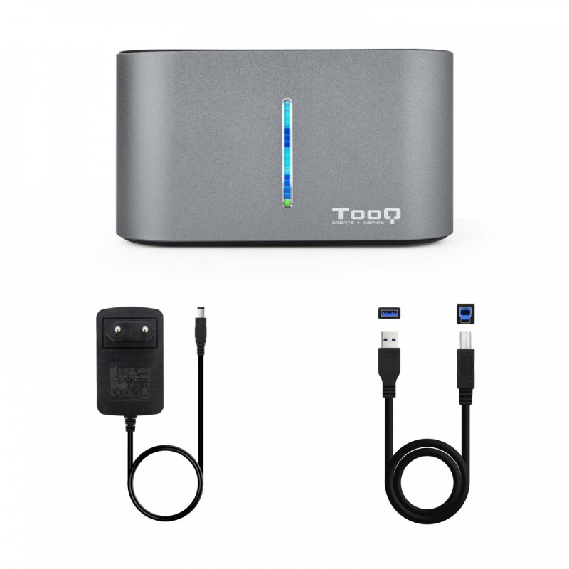 TooQ TQDS-805G Station d'accueil de disques de stockage USB 3.2 Gen 1 (3.1 Gen 1) Type-B Aluminium