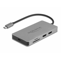 Delock USB Type-C™ Dockingstation 4K - Dual HDMI MST / USB 3.2 SD / LAN / PD 3.0