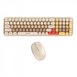 MOFII Wireless Keyboard Mouse 2.4G Baby Bear Beige