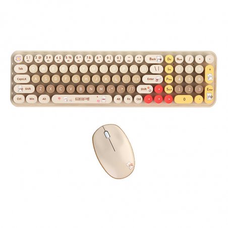 MOFII Wireless Keyboard Mouse 2.4G Baby Bear Beige