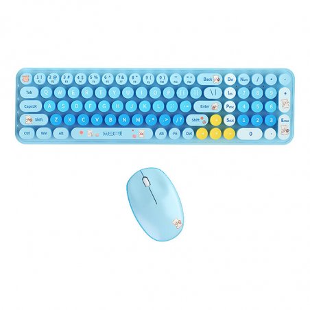 MOFII Wireless Keyboard Mouse 2.4G Baby Bear Blue