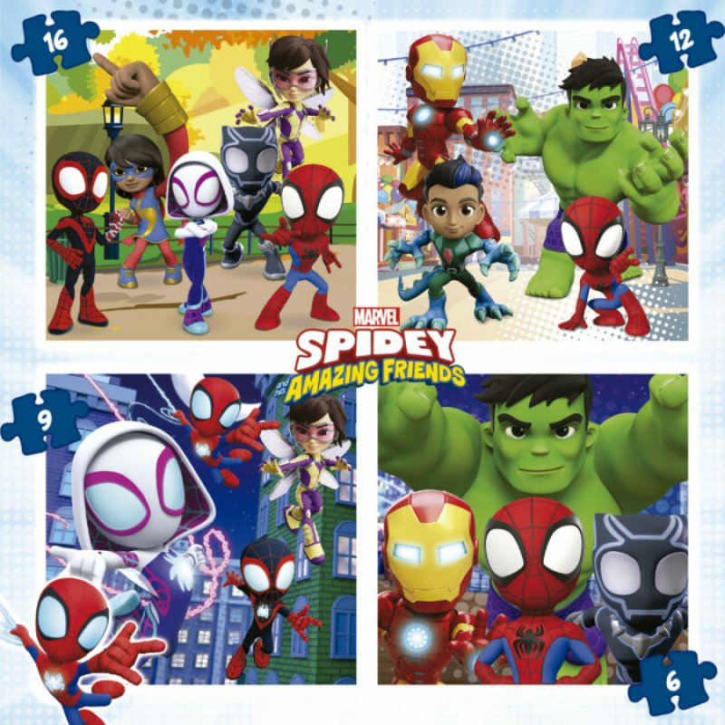 Educa - Puzzle -6-9-12-16 Spidey & His Amazing Friends (80-19580)