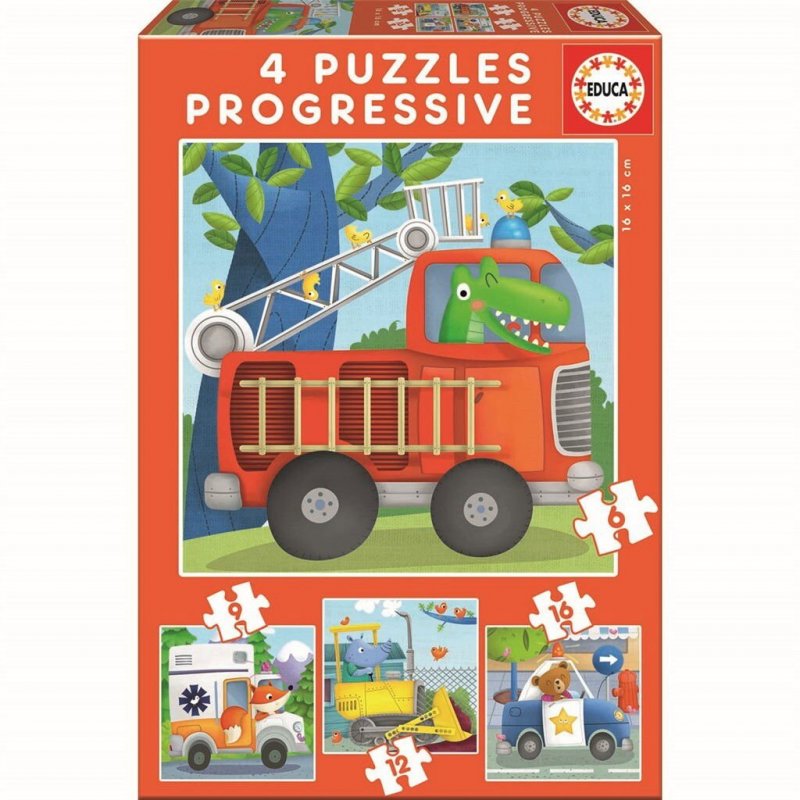 Puzzle Educa compatible 4en1 - Progressif : Patrouille De Sauvetage (6/9/12/16 pièces)