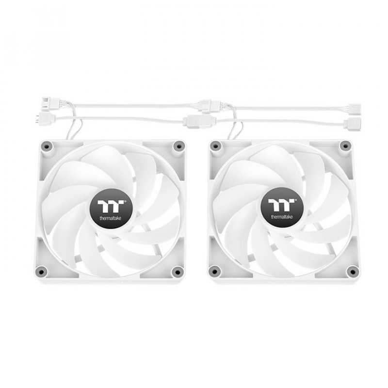 140mm Thermaltake CT140 Reverse ARGB Sync PC Cooling Fan White 2 Pack