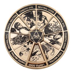 Dungeons & Dragons pin Alignment Spinner 24k Gold Plated Limited Edition
