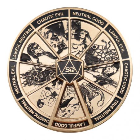 Dungeons & Dragons pin Alignment Spinner 24k Gold Plated Limited Edition