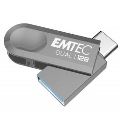 Emtec D280 Dual USB flash drive 128 GB USB Type-A / USB Type-C 3.2 Gen 1 (3.1 Gen 1) Silver