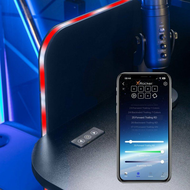 Xrocker Electra Desk - Black With Black Led