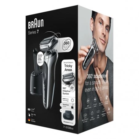 Braun Series 7 71-S7200c Foil shaver Trimmer Black, Silver