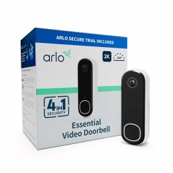 Arlo 2K Kabellose Video-Türklingel Weiß 2K Auflösung, 180° Blickwinkel, Integrierter Akku, Zwei-Wege-Audio