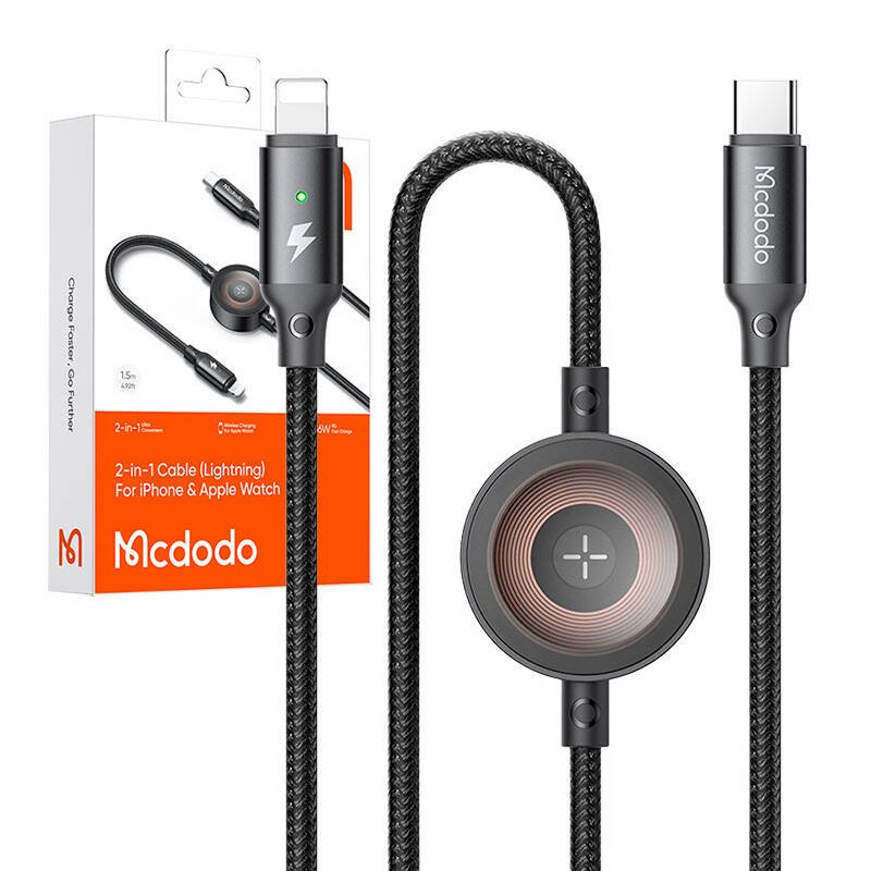 Mcdodo CA-5680 2-in-1 USB-C to Lightning cable Apple Watch charger, 36W, 1.5m