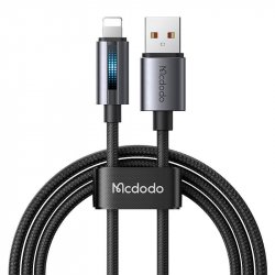 Mcdodo CA-5660 USB-A to Lightning cable with flashing light 1.2m (black)