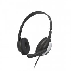 Hama HS-P100 V2 Casque Avec fil Arceau Bureau/Centre d'appels Noir, Argent
