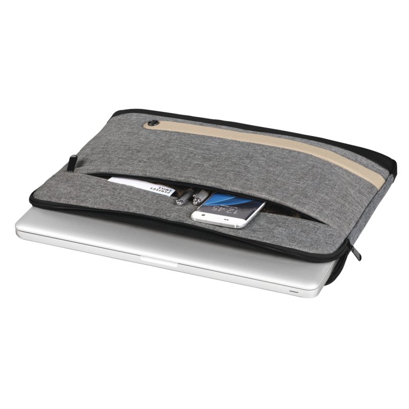 Hama Terra Laptop Sleeve, Up to 13.3", Padded Compartment, Front Pocket, Grey